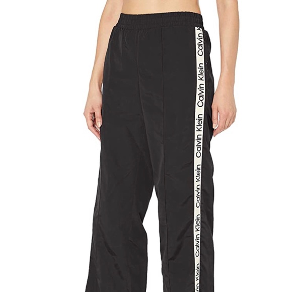 Calvin Klein Logo Side Tape Wide Leg Pant Sz S NWT